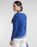 Blue print sweater 