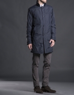 Navy blue buttoned raincoat