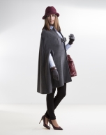 Dark gray cashmere cape