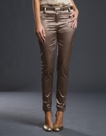 Bronze satin stretch pants