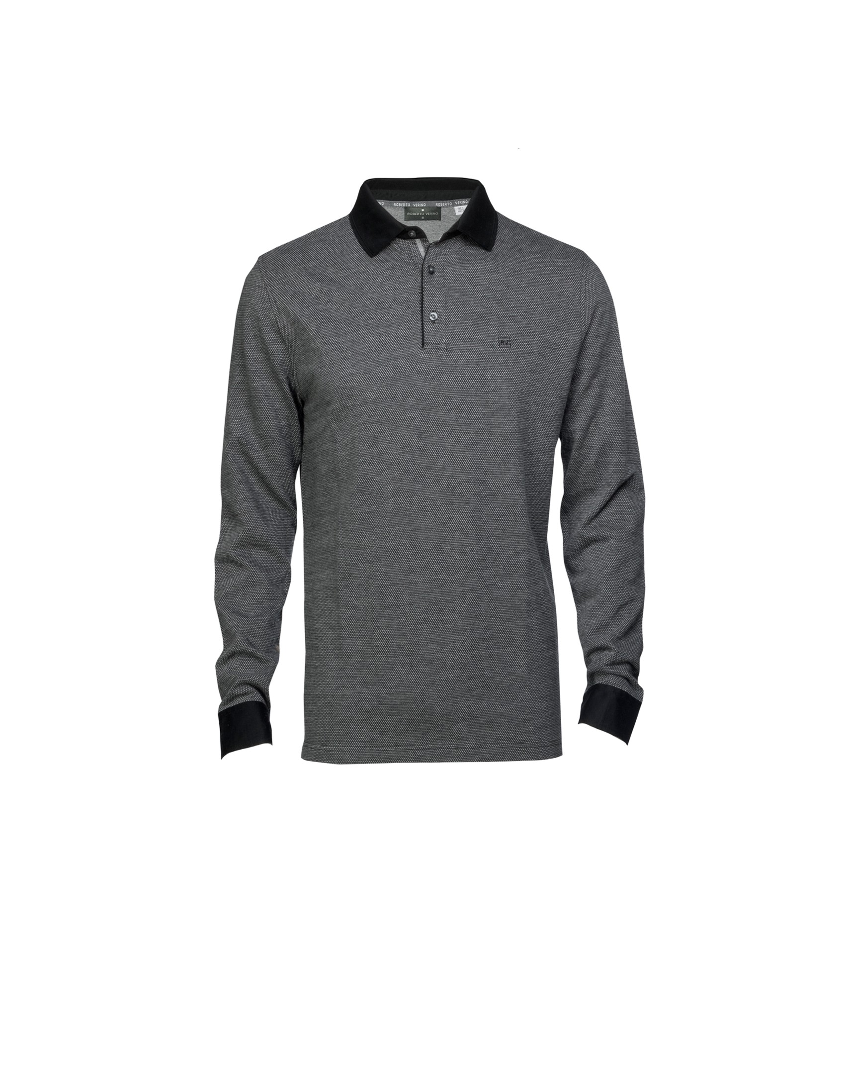 Polo negro gris melange