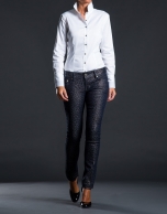 Narrow gray jacquard pants