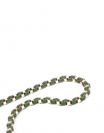 Green metallic braided belt 