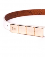 Narrow off white leather belt