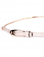 Leather belt with light gold chain 