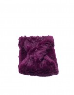 Dark red rabbit fur collar