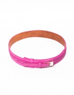 Pink metallic leather belt 