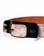 Fantasy leather belt with large buckle