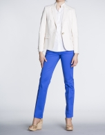 Klein blue straight cotton pants with 5 pockets 