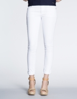 White cotton stretch pants 