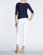 White cotton stretch pants 