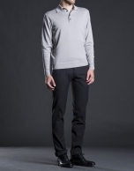 Gray knit polo shirt