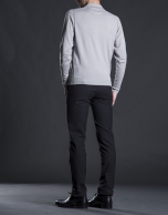 Gray knit polo shirt