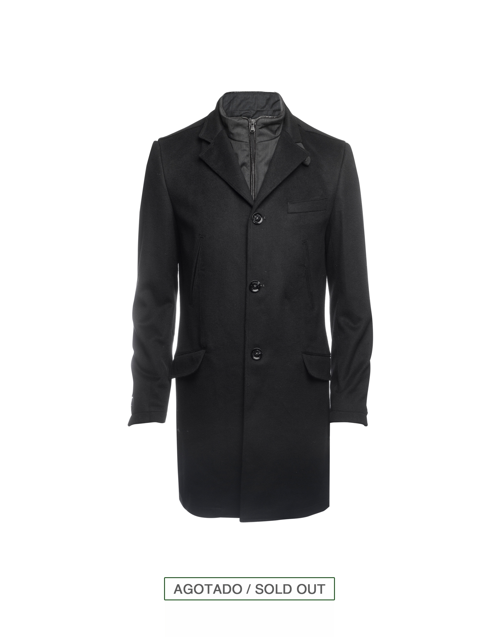 Wool and cashmere black coat