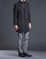 Gray buttoned overcoat 