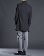 Gray buttoned overcoat 