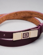 Narrow aubergine belt