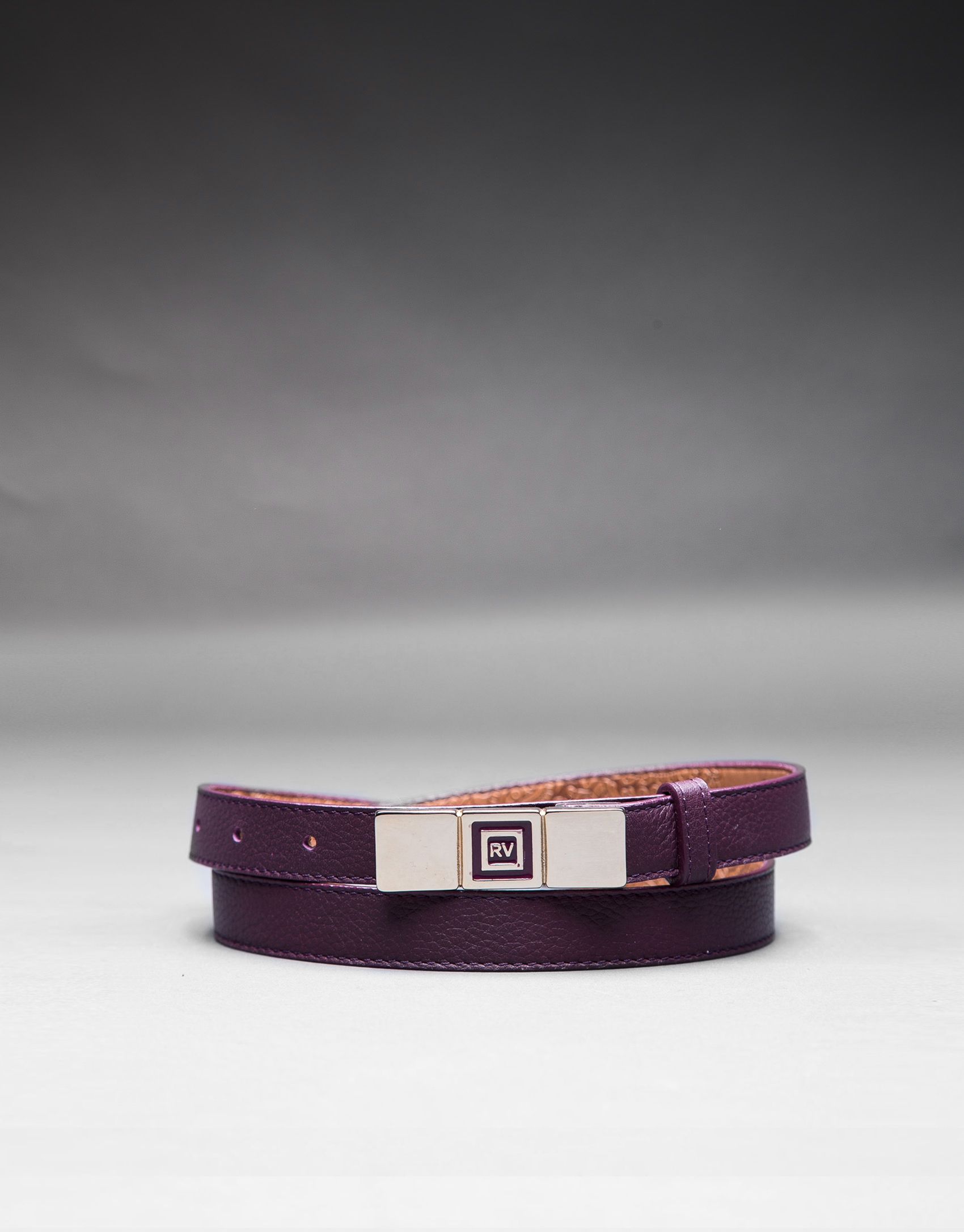 Narrow aubergine belt