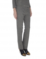 Gray bird's eye straight microprint pants