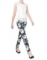 Straight floral print pants