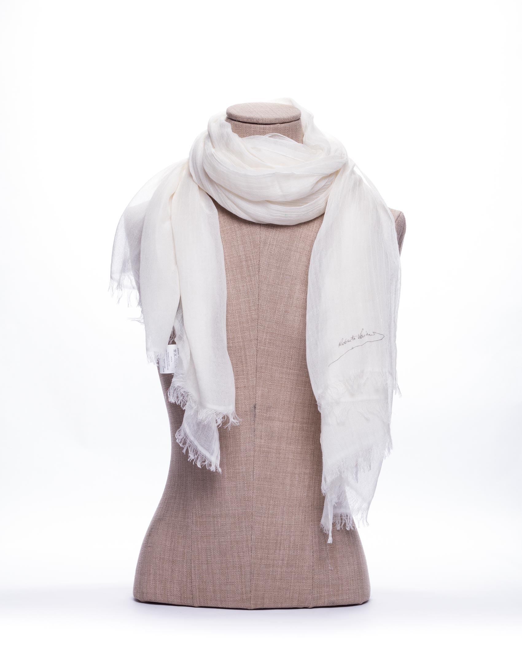 Plain white scarf