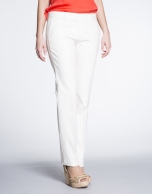 Ivory cotton straight pants 