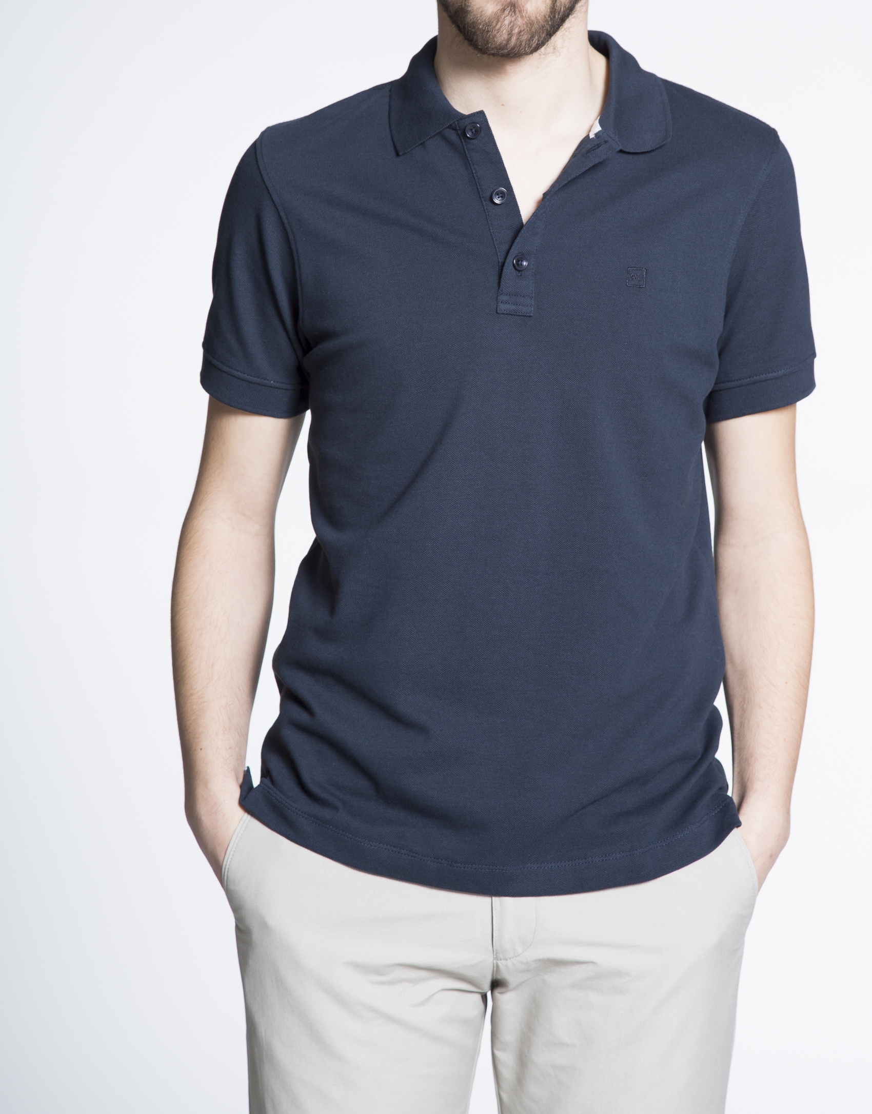 Navy blue pique top