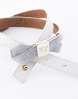 Narrow grey belt with bow