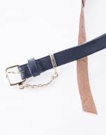 White and blue geometric belt