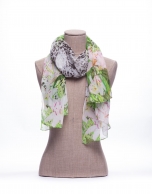 Foulard estampado mancha animal y lilium