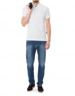 Plain white piqué polo