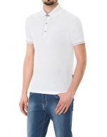 Plain white piqué polo