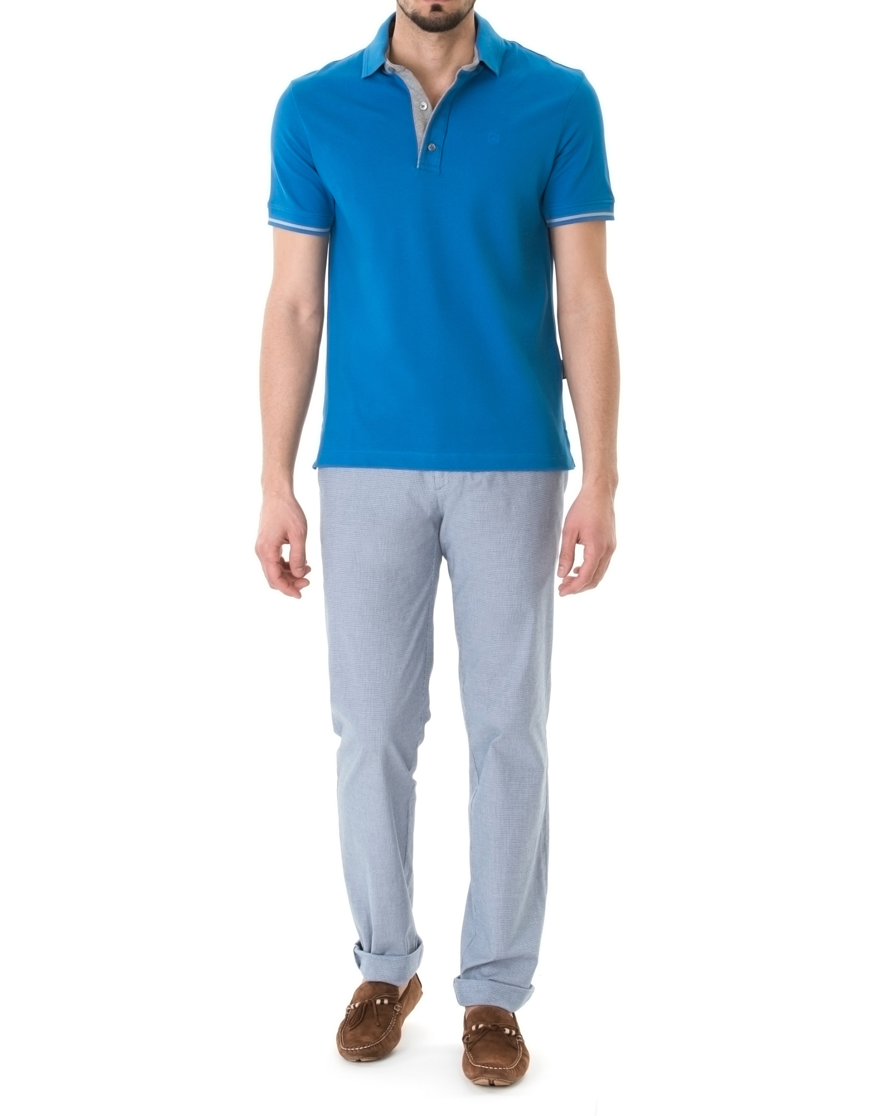 Turquoise piqué polo