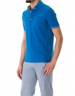 Turquoise piqué polo