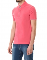 Plain pink piqué polo