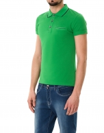 Green mélange piqué polo