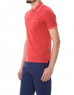 Red mélange piqué polo 