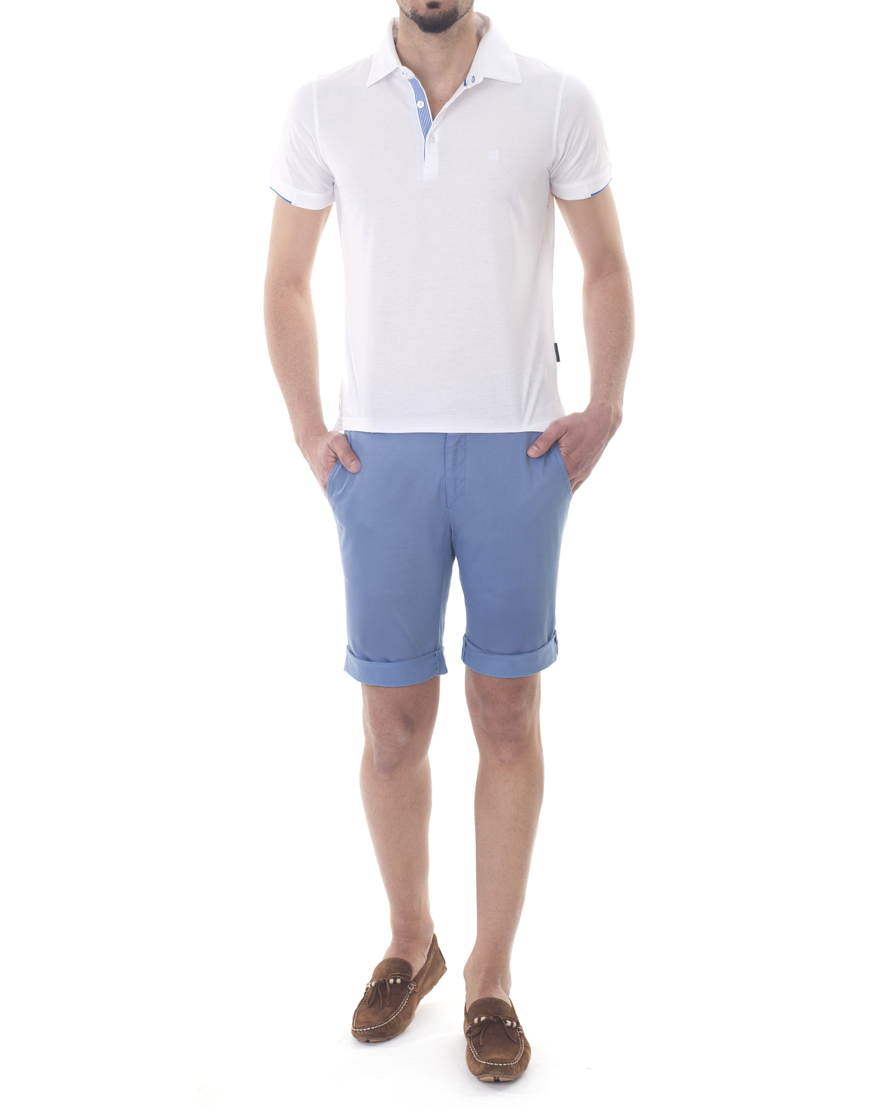 Polo jersey liso blanco