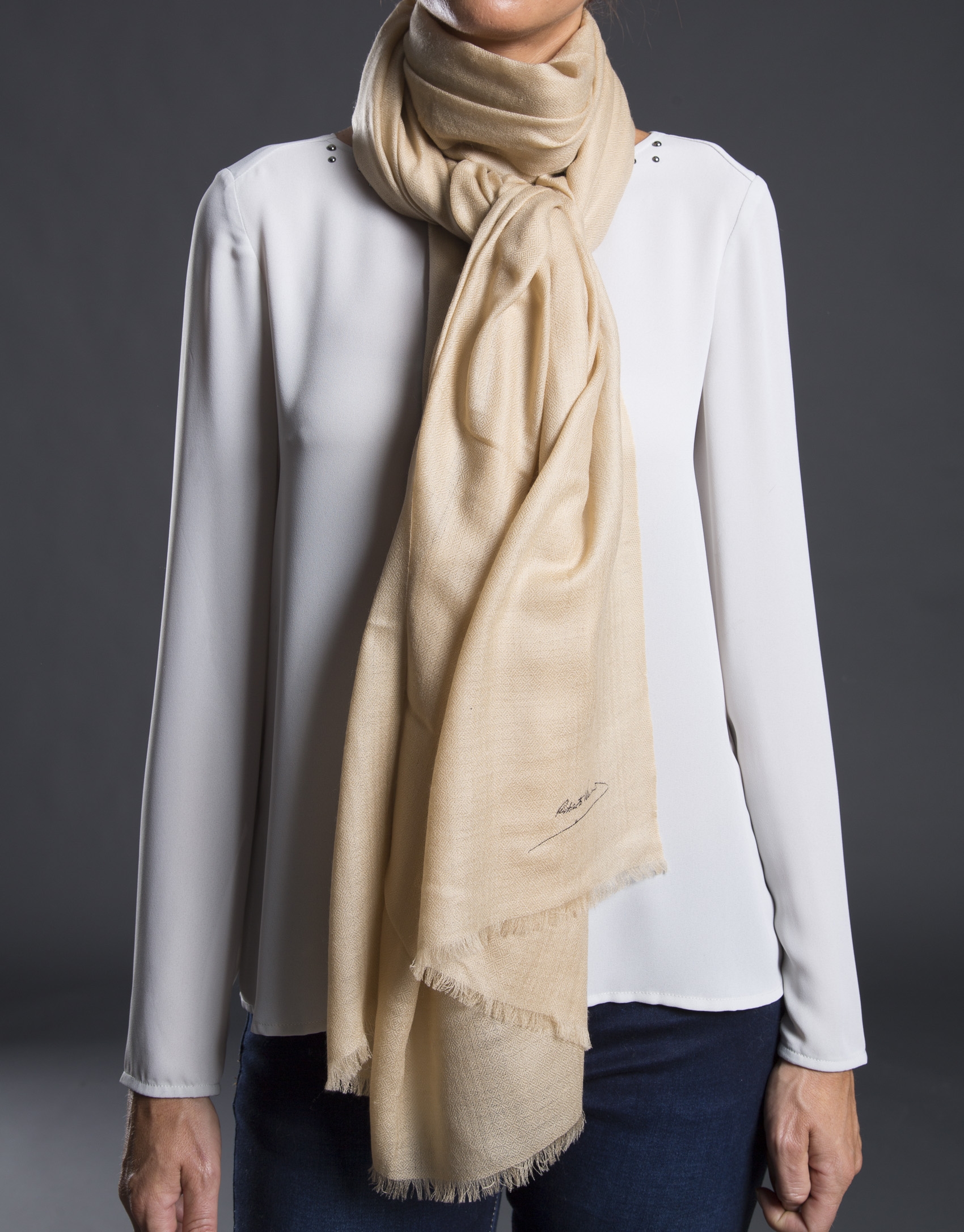 foulard liso en camel