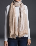 foulard beige con lurex