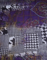 Cashmere / hound's-tooth print foulard 