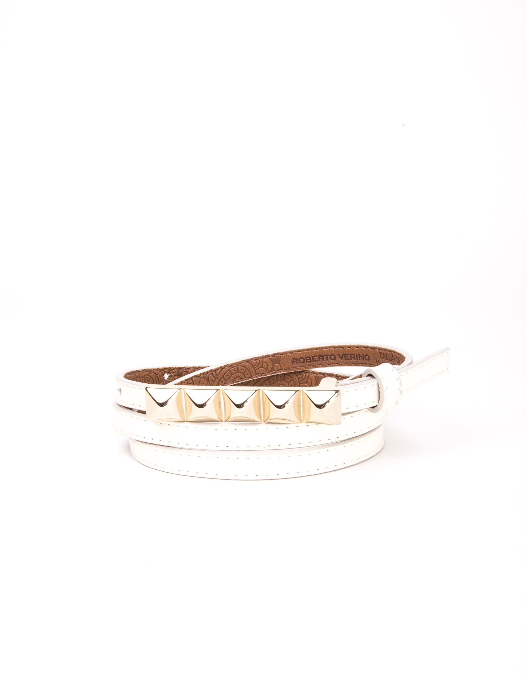 Cream colored leather belt 