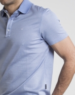 Light blue microprint polo