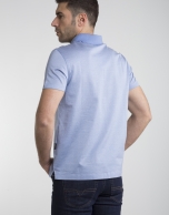 Light blue microprint polo