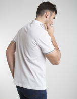 Contrasting white pique polo