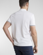 Contrasting white pique polo