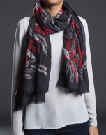 Red embroidered foulard 