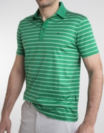 Green and ivory striped polo 