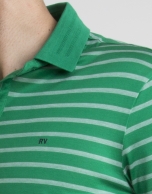 Green and ivory striped polo 