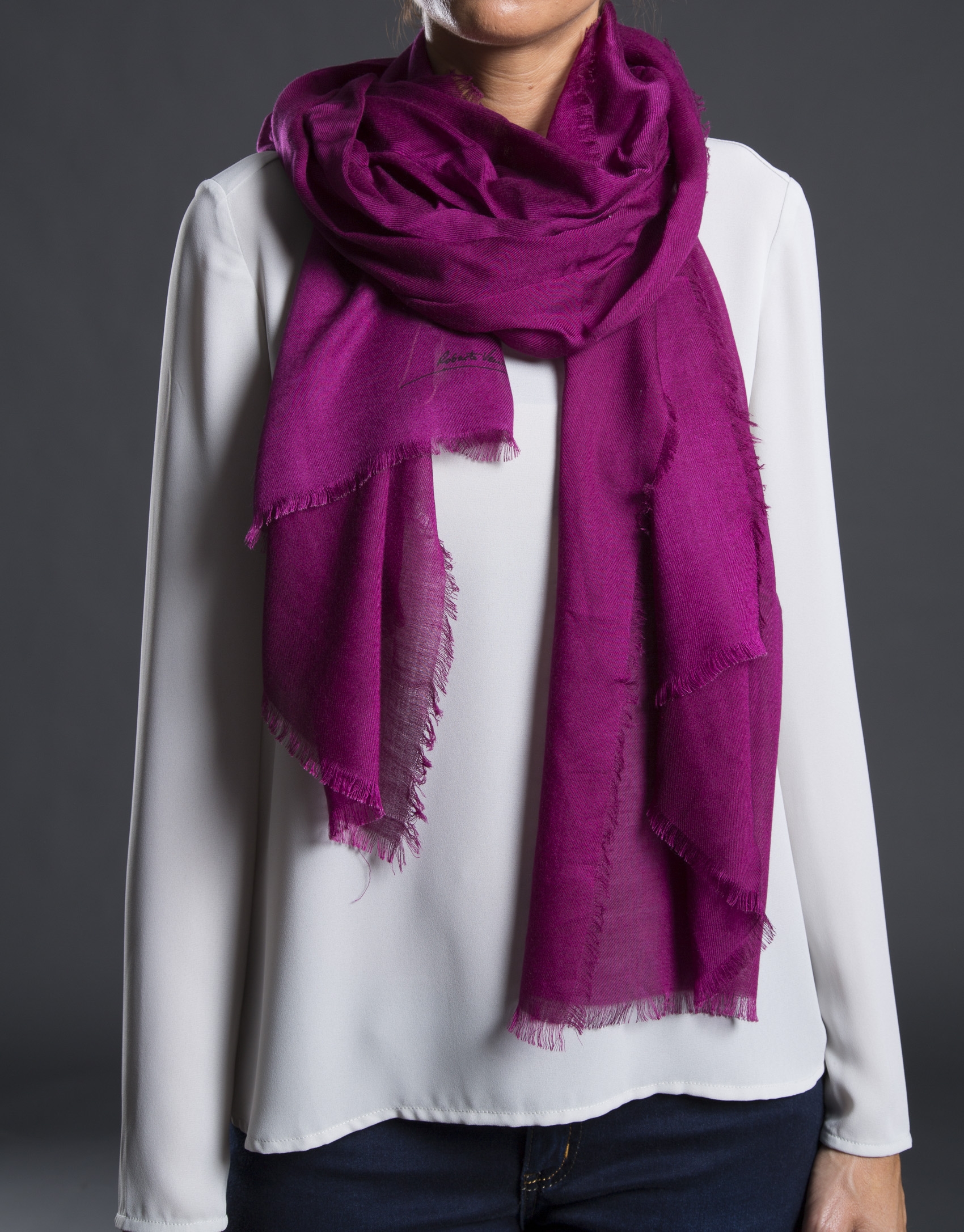 foulard liso berenjena